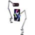 RTAKO T01-Flat Stand 360° Rotating Alloy Arm Mount Universal 4-13" Holder - Gray